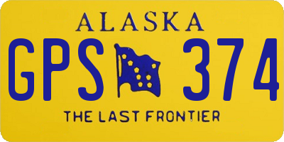 AK license plate GPS374