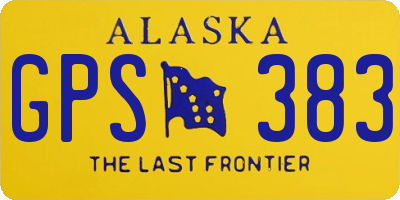 AK license plate GPS383