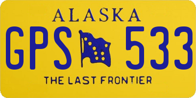 AK license plate GPS533