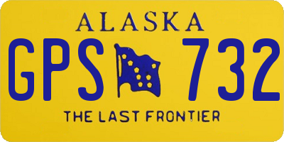AK license plate GPS732