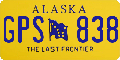 AK license plate GPS838