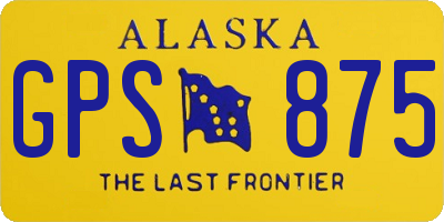 AK license plate GPS875