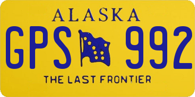 AK license plate GPS992