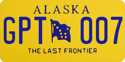 AK license plate GPT007