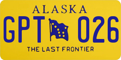 AK license plate GPT026