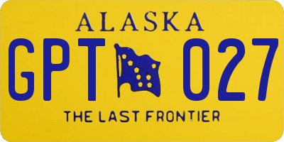 AK license plate GPT027