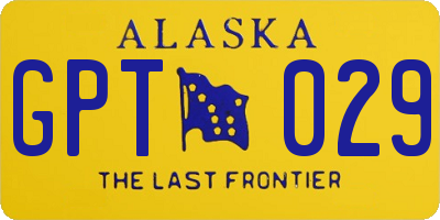 AK license plate GPT029