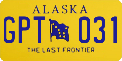 AK license plate GPT031
