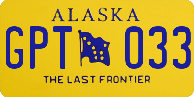 AK license plate GPT033