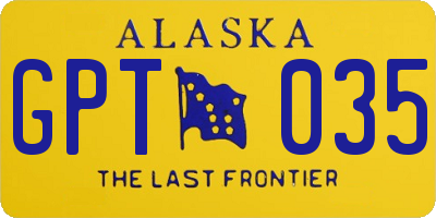 AK license plate GPT035