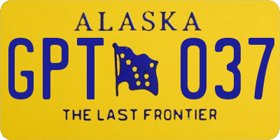 AK license plate GPT037