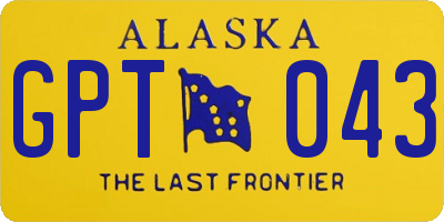 AK license plate GPT043