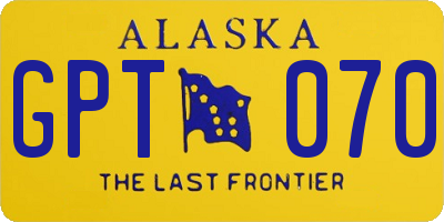 AK license plate GPT070