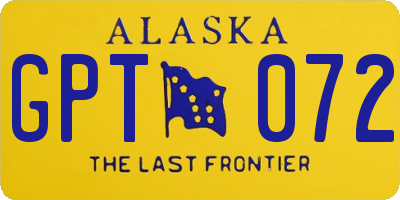 AK license plate GPT072