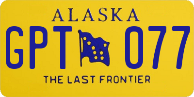 AK license plate GPT077