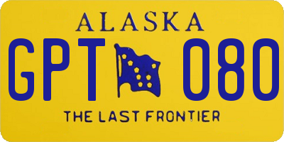 AK license plate GPT080