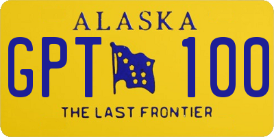 AK license plate GPT100