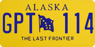AK license plate GPT114