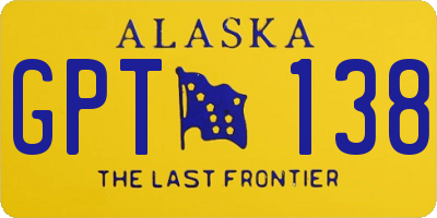 AK license plate GPT138