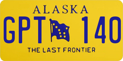 AK license plate GPT140