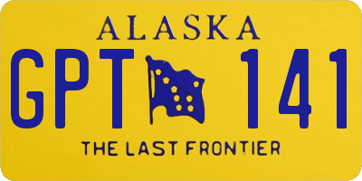 AK license plate GPT141