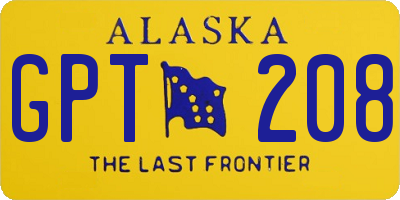 AK license plate GPT208
