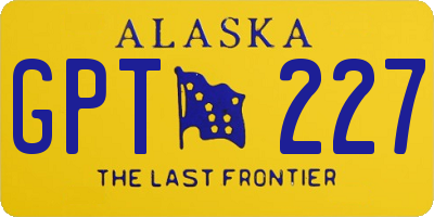 AK license plate GPT227
