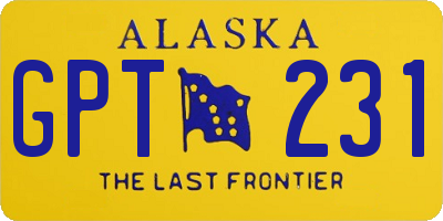 AK license plate GPT231