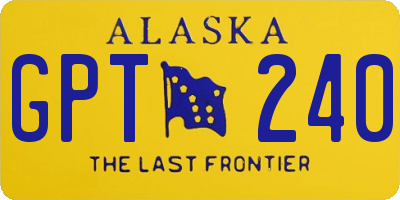 AK license plate GPT240