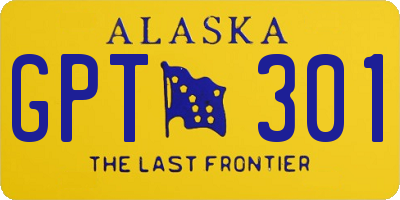 AK license plate GPT301