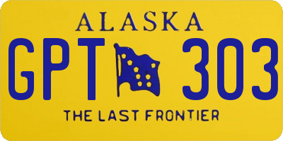 AK license plate GPT303