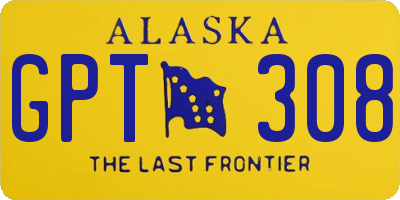 AK license plate GPT308