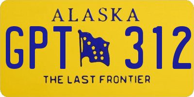 AK license plate GPT312