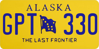 AK license plate GPT330