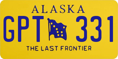 AK license plate GPT331