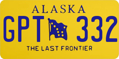 AK license plate GPT332