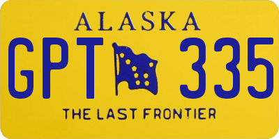 AK license plate GPT335