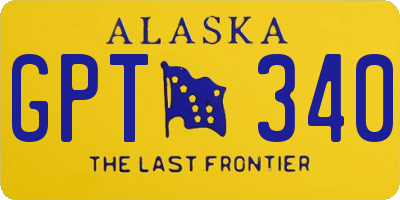 AK license plate GPT340