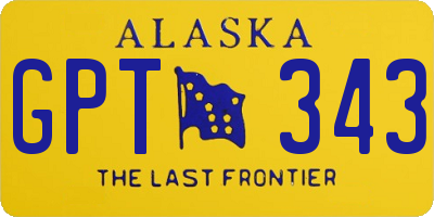 AK license plate GPT343