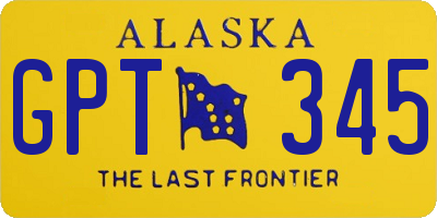 AK license plate GPT345