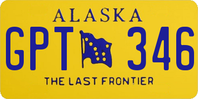 AK license plate GPT346