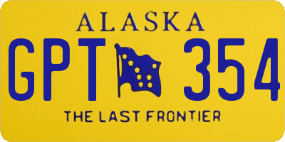 AK license plate GPT354