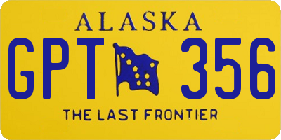 AK license plate GPT356