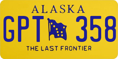 AK license plate GPT358