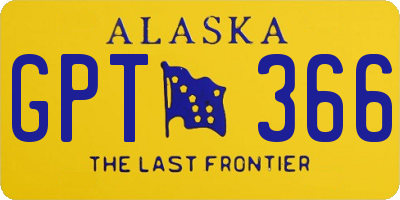 AK license plate GPT366