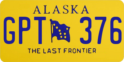 AK license plate GPT376