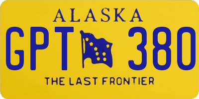 AK license plate GPT380