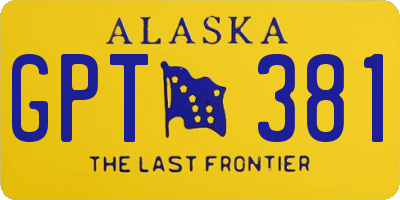 AK license plate GPT381