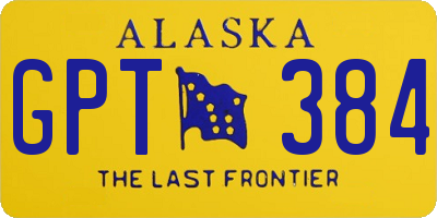 AK license plate GPT384