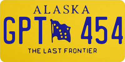 AK license plate GPT454